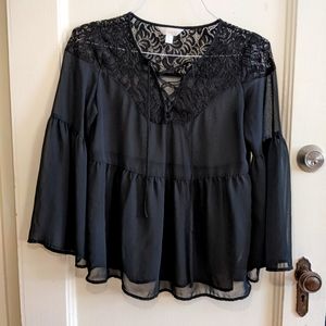 🌲Women's Sheer blouse Size S